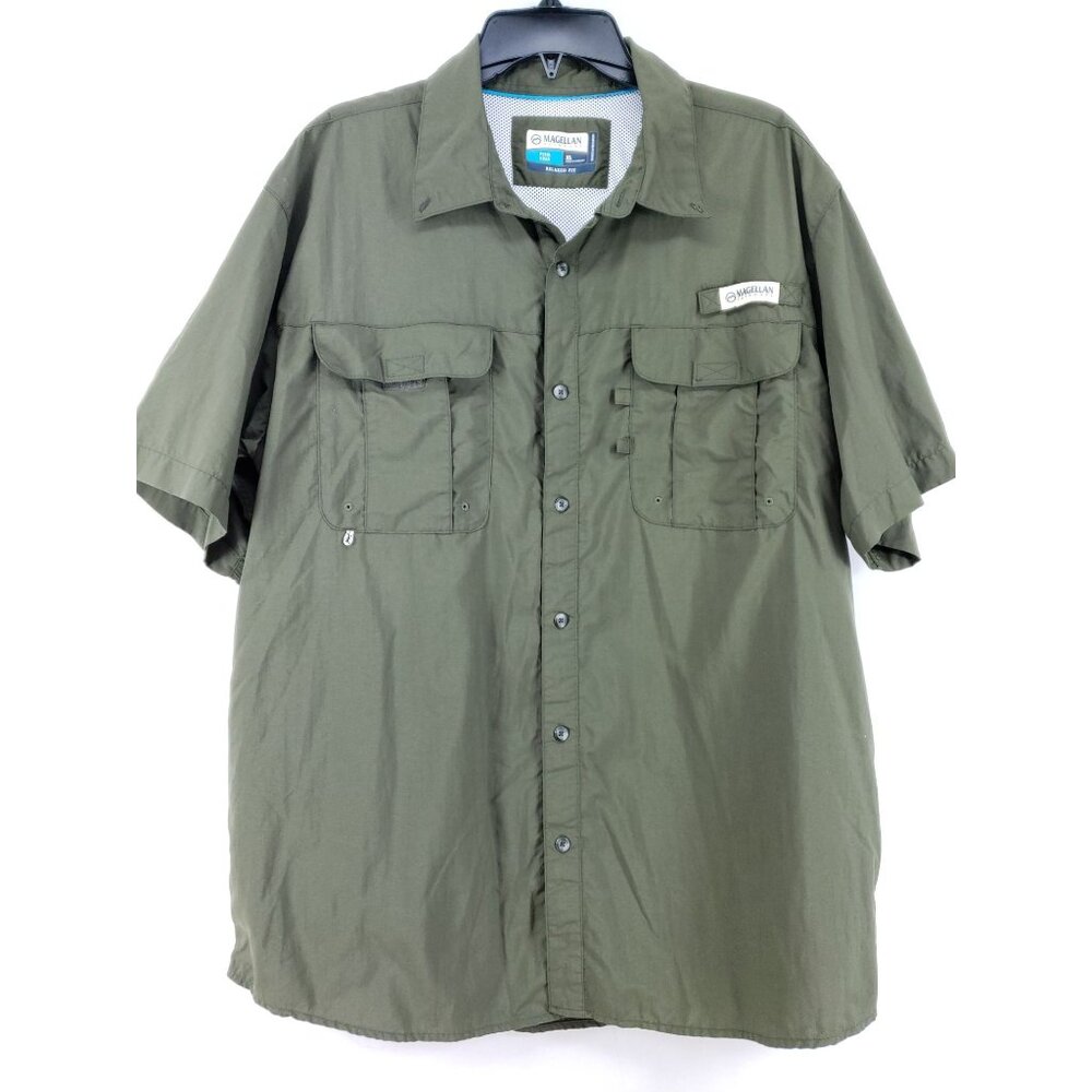 Magellan Men's Size XL Vented Fish Gear Shirt Green
